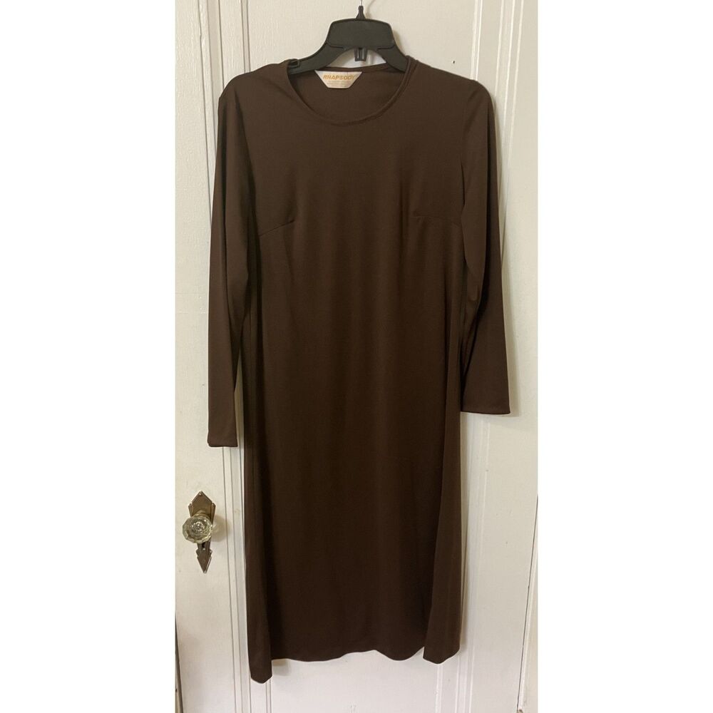 Vintage brown long sleeve shift dress